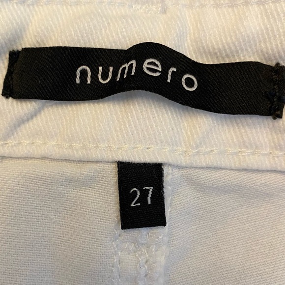 Numero Juniors Lou Lou High Rise Raw-Edge-Hem Denim Shorts White Size 27 - Picture 9 of 11